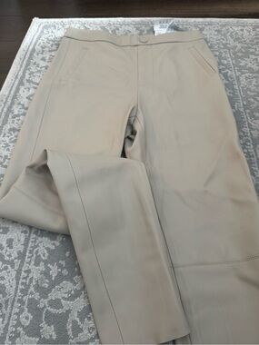 Zara Neutral Beige Straight-Leg Pants